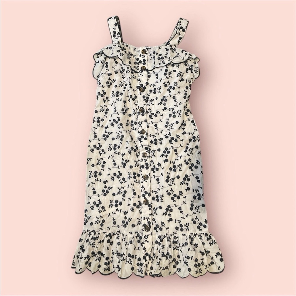 Ann Taylor Cream and Black Floral Mini Dress